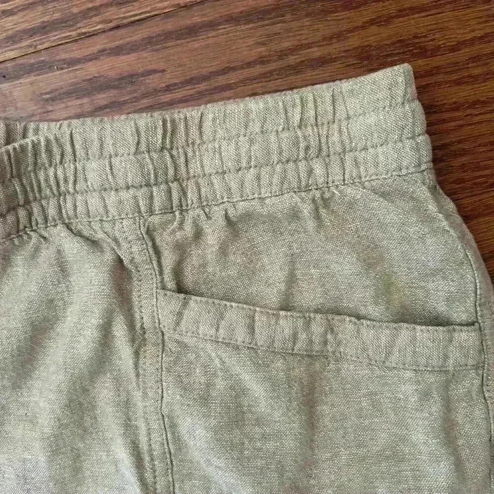 GAP Linen Elastic Waist Tie Front Shorts with Pockets Size XXL 2XL Chino Linen - Picture 8 of 10
